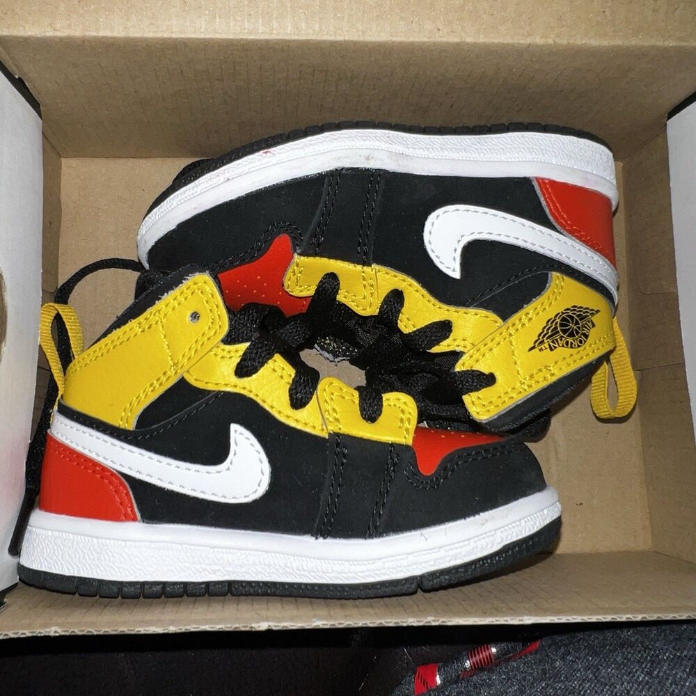 Nike Air Jordan 1 Retro Mid SE Amarillo Team Orange Toddler Size 5C BQ6933 087